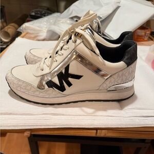 Michael Kors White and Silver Women's Sneakers